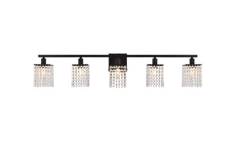 Elegant Lighting - LD7014BK - Five Light Bath - Phineas - Black and Clear