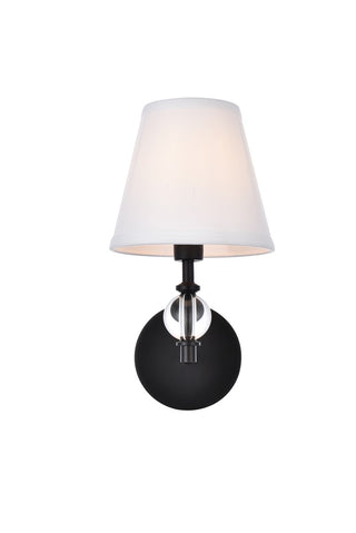 Elegant Lighting - LD7021W6BK - One Light Bath - Bethany - Black and White Fabric Shade
