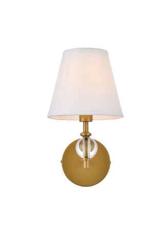 Elegant Lighting - LD7021W6BR - One Light Bath - Bethany - Brass and White Fabric Shade