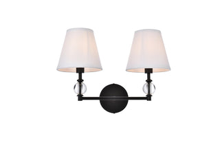 Elegant Lighting - LD7022W15BK - Two Light Bath - Bethany - Black and White Fabric Shade