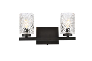 Elegant Lighting - LD7026W14BK - Two Light Bath - Cassie - Black and Clear Shade