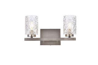Elegant Lighting - LD7026W14SN - Two Light Bath - Cassie - satin nickel and Clear Shade