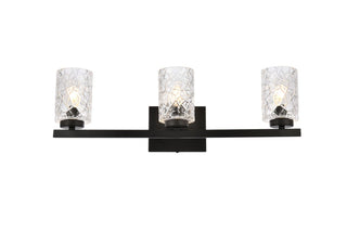 Elegant Lighting - LD7027W24BK - Three Light Bath - Cassie - Black and Clear Shade