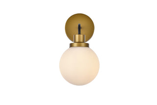 Elegant Lighting - LD7030W8BRB - One Light Bath - Hanson - Black and Brass and Frosted Shade