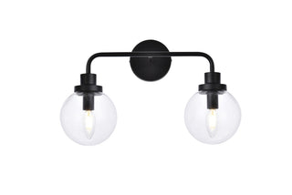 Elegant Lighting - LD7033W19BK - Two Light Bath - Hanson - Black and Clear Shade