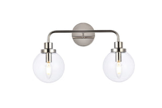Elegant Lighting - LD7033W19PN - Two Light Bath - Hanson - polished nickel and Clear Shade