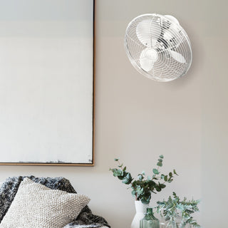 Kaye 13" Wall Fan in Gloss White