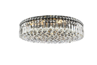 Elegant Lighting - V2030F24BK/RC - Nine Light Flush Mount - Maxime - Black and Clear