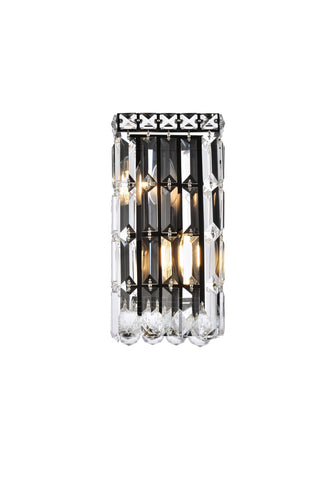 Elegant Lighting - V2032W6BK/RC - Two Light Wall Sconce - Maxime - Black and Clear
