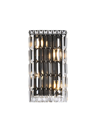 Elegant Lighting - V2032W8BK/RC - Four Light Wall Sconce - Maxime - Black and Clear