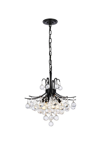 Elegant Lighting - V8000D16BK/RC - Six Light Pendant - Toureg - Black and Clear