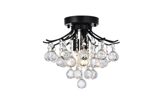 Elegant Lighting - V8000F12BK/RC - Three Light Flush Mount - Toureg - Black and Clear