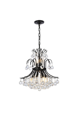 Elegant Lighting - V8001D19BK/RC - Ten Light Pendant - Toureg - Black and Clear