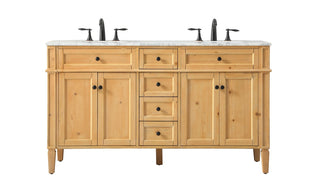 Elegant Lighting - VF12560DNW - Double Bathroom Vanity - Park Avenue - natural wood