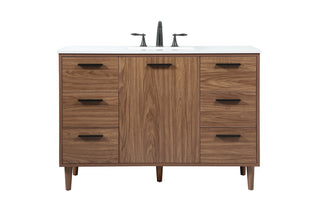 Elegant Lighting - VF47048WB - Single Bathroom Vanity - Baldwin - walnut brown