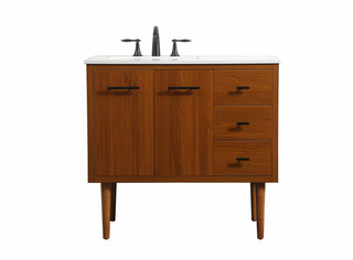 Elegant Lighting - VF48036MTK - Single Bathroom Vanity - Cyrus - Teak