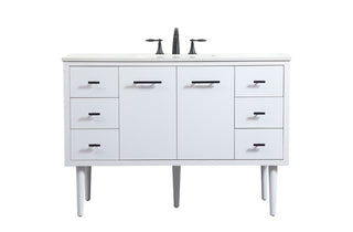 Elegant Lighting - VF48048MWH - Single Bathroom Vanity - Cyrus - White
