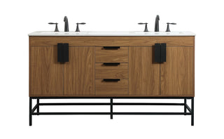 Elegant Lighting - VF48860DWB - Double Bathroom Vanity - Eugene - walnut brown