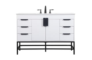 Elegant Lighting - VF488W48MWH - Single Bathroom Vanity - Eugene - white