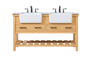 Elegant Lighting - VF60160DNW - Double Bathroom Vanity - Clement - natural wood