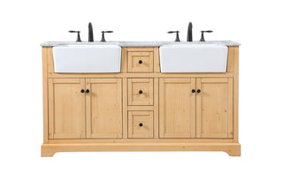 Elegant Lighting - VF60260DNW - Double Bathroom Vanity - Franklin - natural wood