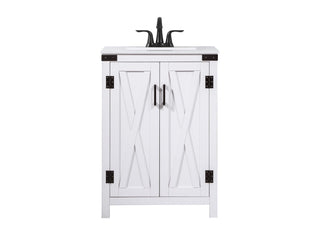 Elegant Lighting - VF90224WH - Single Bathroom Vanity - Grant - white
