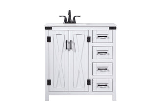 Elegant Lighting - VF90232WH - Single Bathroom Vanity - Grant - white
