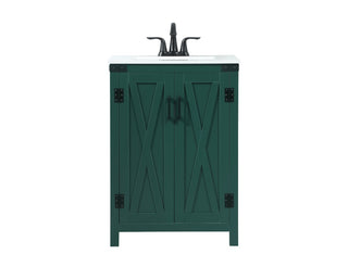 Elegant Lighting - VF90224MGN - Single Bathroom Vanity - Grant - green