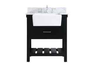 Elegant Lighting - VF60130BK-BS - Single Bathroom Vanity - Clement - black