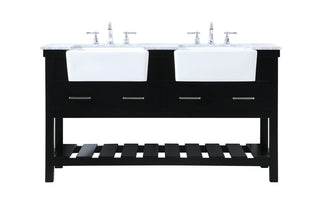 Elegant Lighting - VF60160DBK - Double Bathroom Vanity - Clement - black