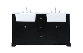Elegant Lighting - VF60260DBK - Double Bathroom Vanity - Franklin - black