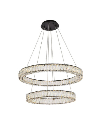 Elegant Lighting - 3503G32BK - LED Chandelier - Monroe - Black