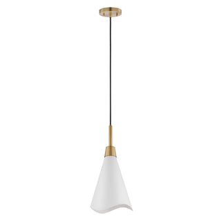 Nuvo Lighting - 60-7477 - One Light Pendant - Tango - Matte White / Burnished Brass