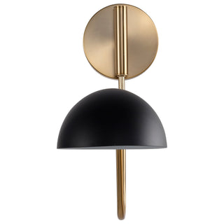 Trilby One Light Wall Sconce in Matte Black / Burnished Brass