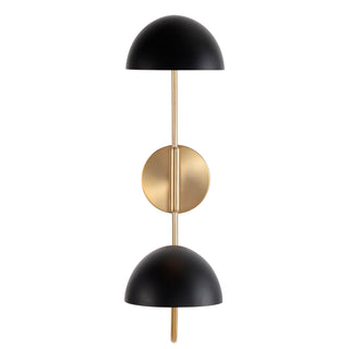 Trilby Two Light Wall Sconce in Matte Black / Burnished Brass