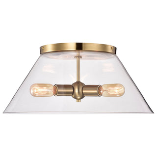 Dover Three Light Flush Mount in Vintage Brass