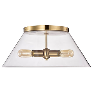Dover Three Light Flush Mount in Vintage Brass