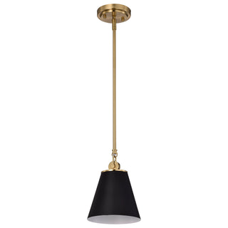 Nuvo Lighting - 60-7408 - One Light Pendant - Dover - Black / Vintage Brass
