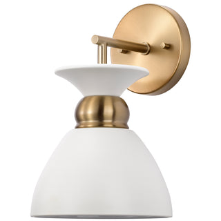 Nuvo Lighting - 60-7459 - One Light Wall Sconce - Perkins - Matte White / Burnished Brass