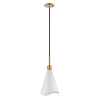 Nuvo Lighting - 60-7471 - One Light Pendant - Tango - Matte White / Burnished Brass
