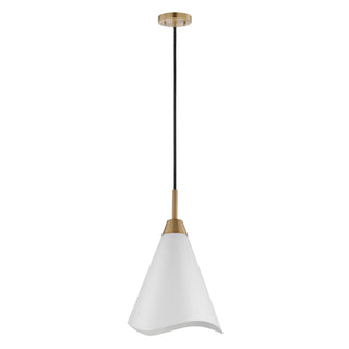 Nuvo Lighting - 60-7474 - One Light Pendant - Tango - Matte White / Burnished Brass