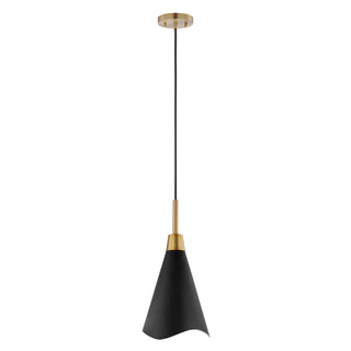 Nuvo Lighting - 60-7476 - One Light Pendant - Tango - Matte Black / Burnished Brass