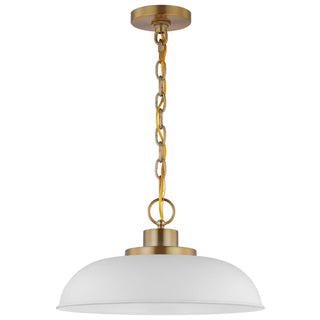 Nuvo Lighting - 60-7480 - One Light Pendant - Colony - Matte White / Burnished Brass