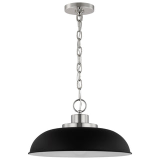 Nuvo Lighting - 60-7482 - One Light Pendant - Colony - Matte Black / Polished Nickel