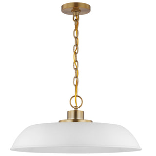 Nuvo Lighting - 60-7483 - One Light Pendant - Colony - Matte White / Burnished Brass