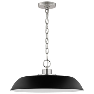 Nuvo Lighting - 60-7485 - One Light Pendant - Colony - Matte Black / Polished Nickel