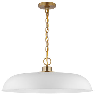 Nuvo Lighting - 60-7486 - One Light Pendant - Colony - Matte White / Burnished Brass