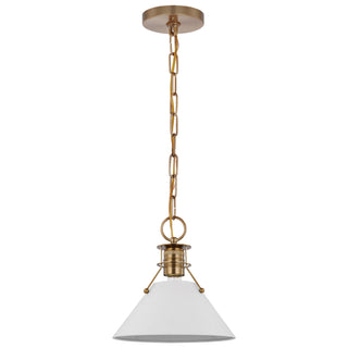 Nuvo Lighting - 60-7526 - One Light Pendant - Outpost - Matte White / Burnished Brass