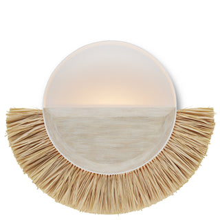 Currey and Company - 5000-0204 - One Light Wall Sconce - Seychelles - Sugar White/Sandstone/Natural