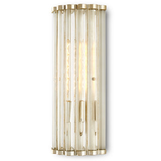 Currey and Company - 5900-0047 - One Light Wall Sconce - Warwick - Clear/Contemporary Silver Leaf